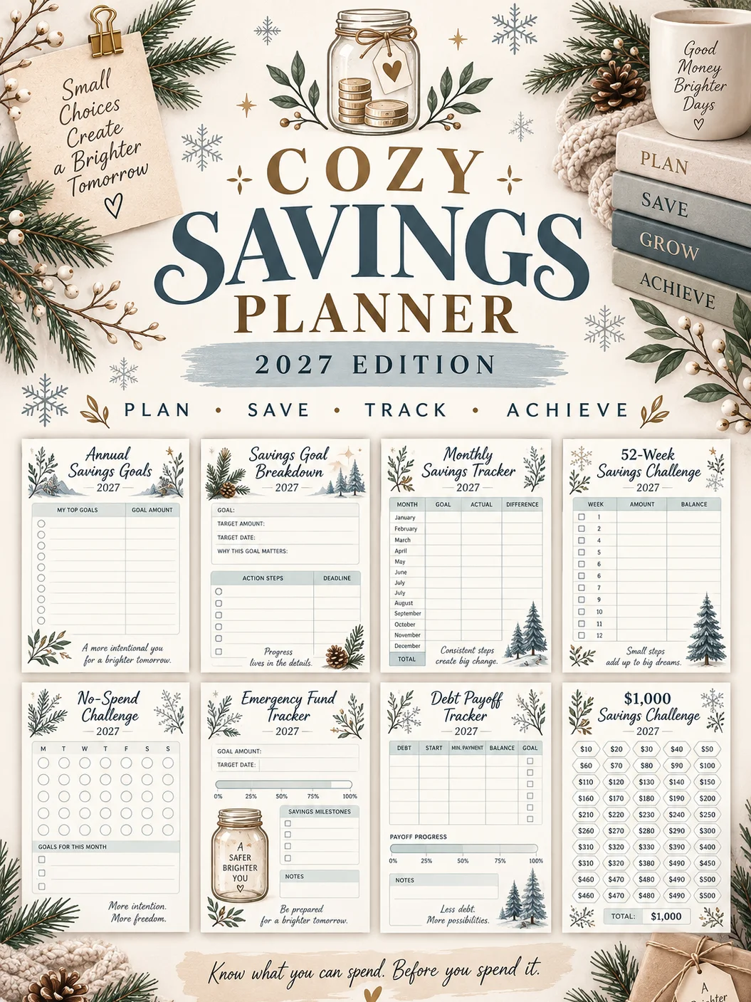 2027 Savings Planner Bundle | Savings Challenges & Goal Trackers | Printable PDF product image (1)