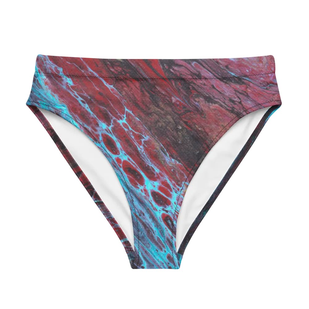Crimson Tides - All-Over Print Recycled High Waisted Bikini Bottom product image (5)