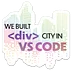 "We Built div City in VS Code" holographic sticker