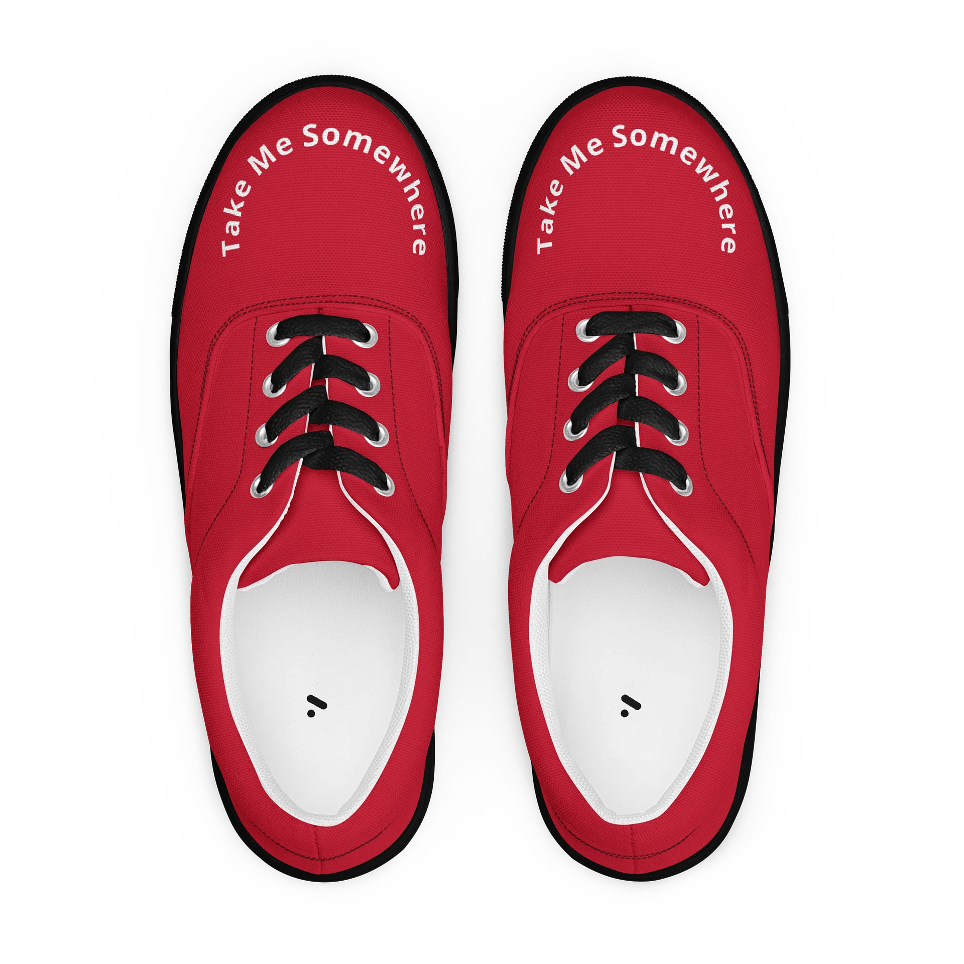 Bold Red Canvas Lace-Up Shoes product image (1)
