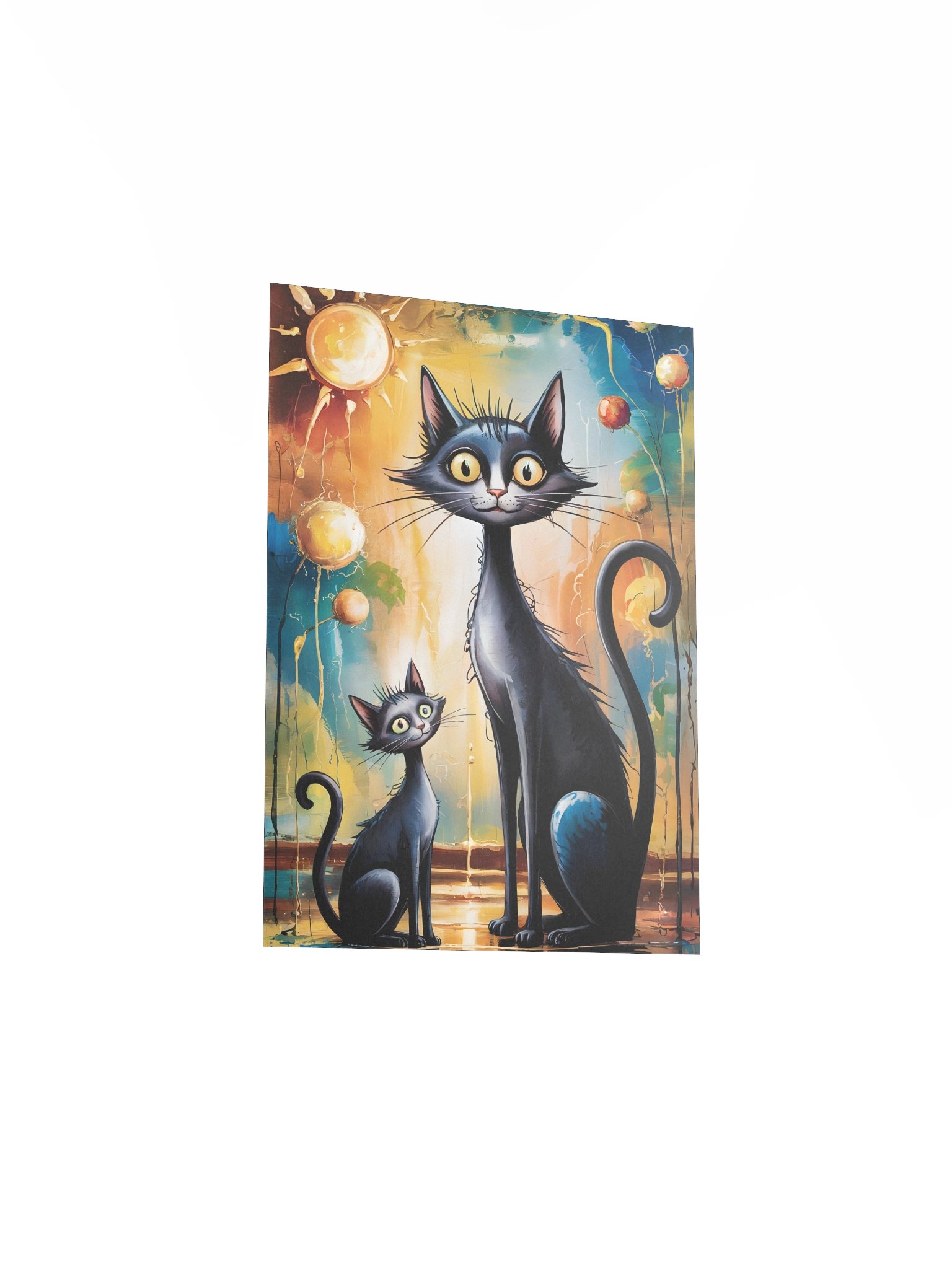 Whimsical Black Cats Poster – Painterly Sunlit Wall Art Poster product image (4)