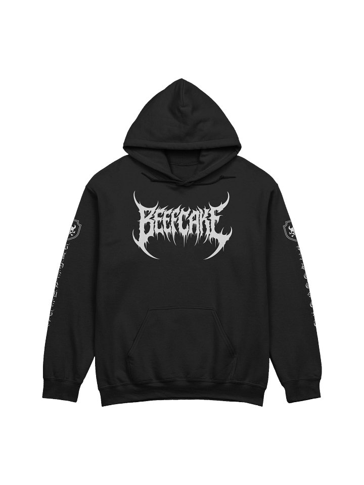 Beefcake Hoodie (Death Metal Font - White) product image (1)