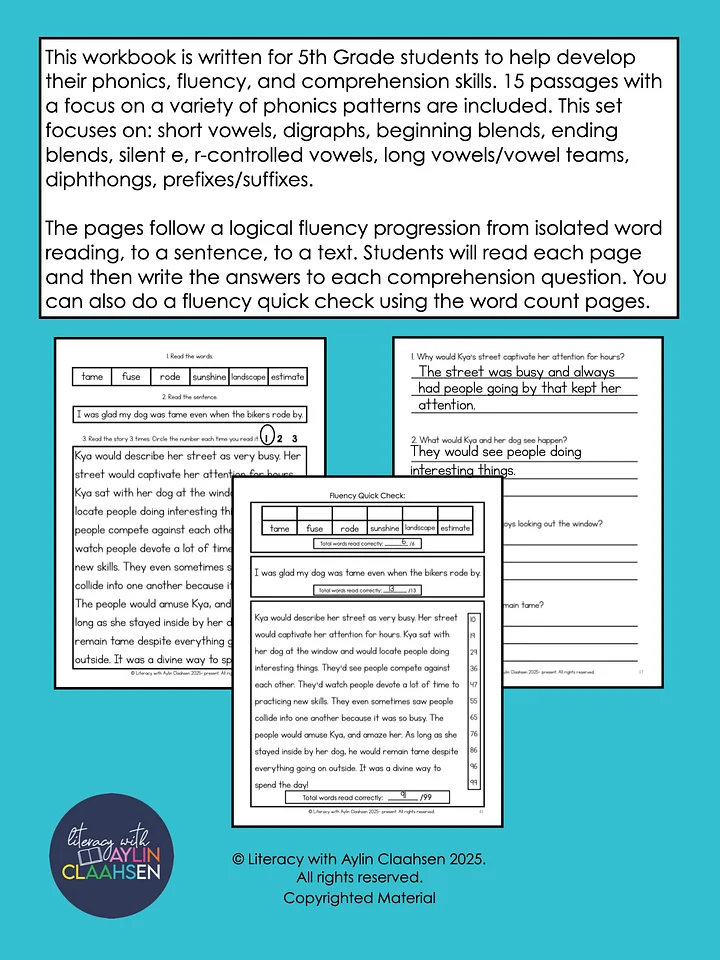 5th Grade Reading Passages to Build Fluency and Comprehension Skills product image (2)