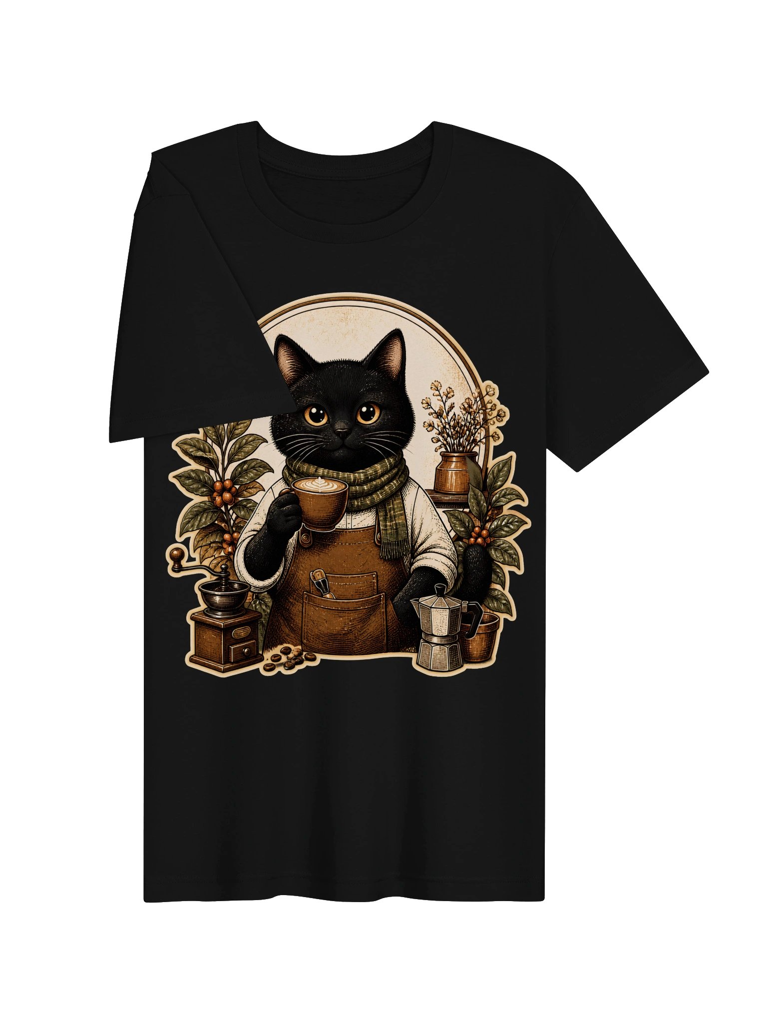 Vintage Black Cat Coffee Club T-Shirt | Cozy Coffee Lover Shirt | Retro Cat Cafe Graphic Tee product image (16)