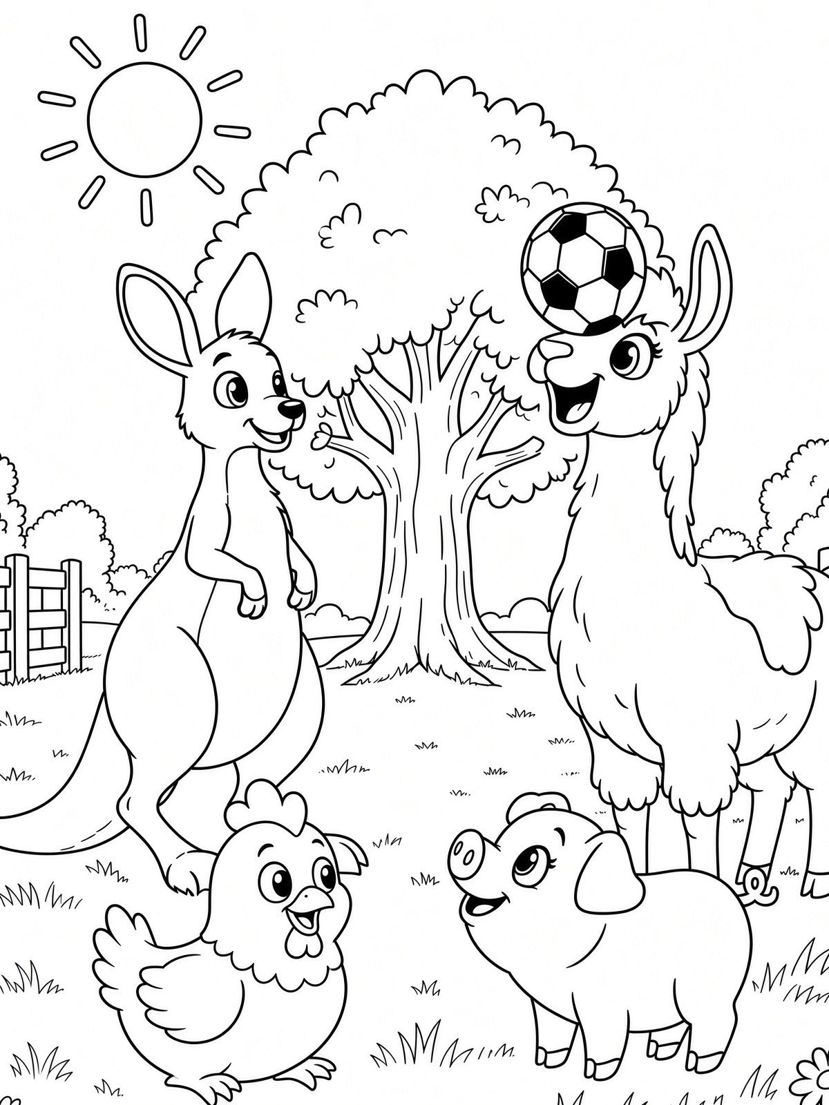 Sing A Rhyme Time Farm Animals Play Soccer Today Coloring Book Pages Bundle for Ages 5+ through Adult | 21 Printable Pages including Title Page l Instant Digital Download PDF Format l product image (8)