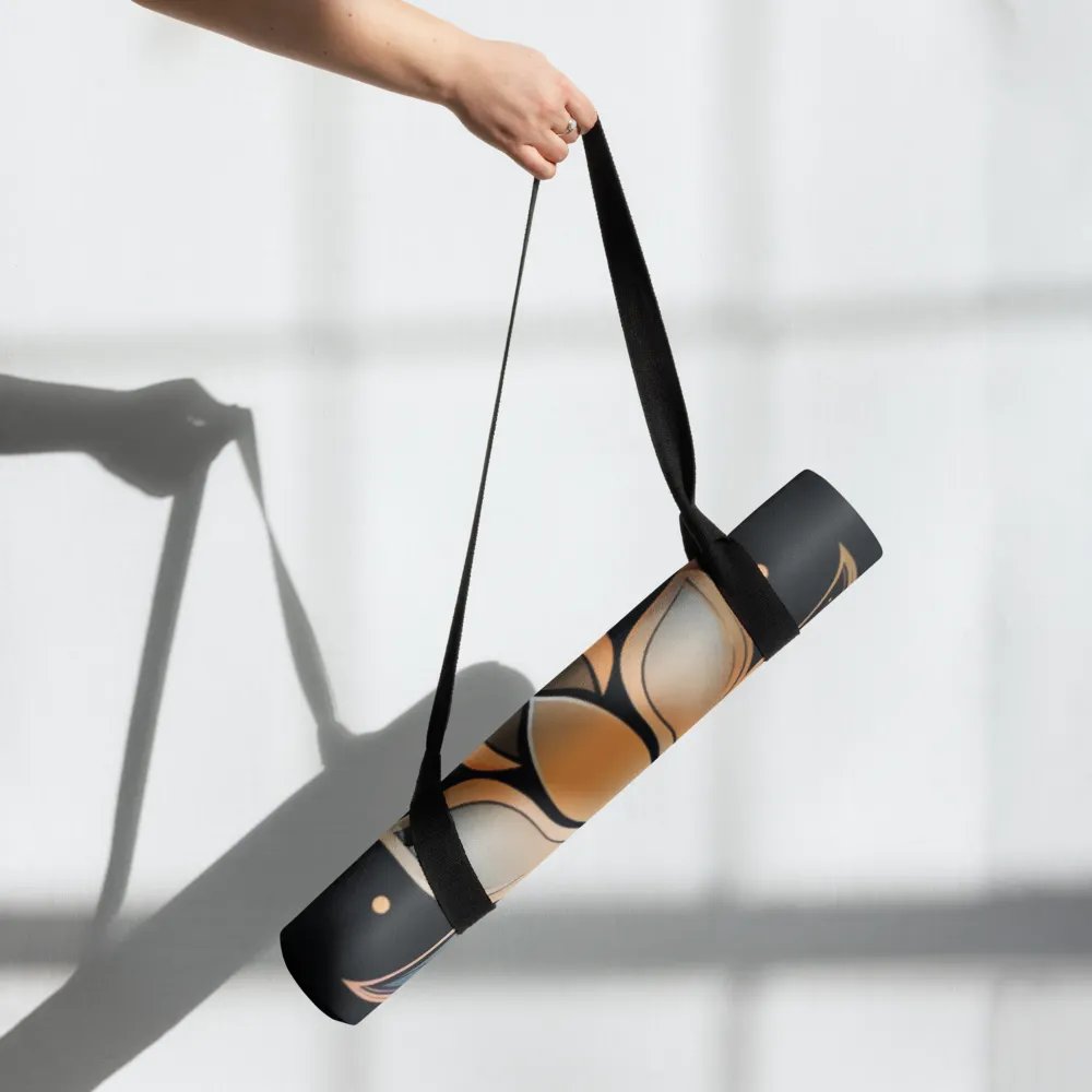 Black Premium Yoga Mat Featuring Lotus Motif product image (2)