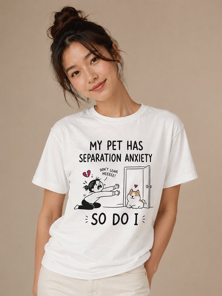My Pet Has Separation Anxiety So Do I T-Shirt | Funny Pet Lover Shirt | Cute Pet Parent Tee product image (1)