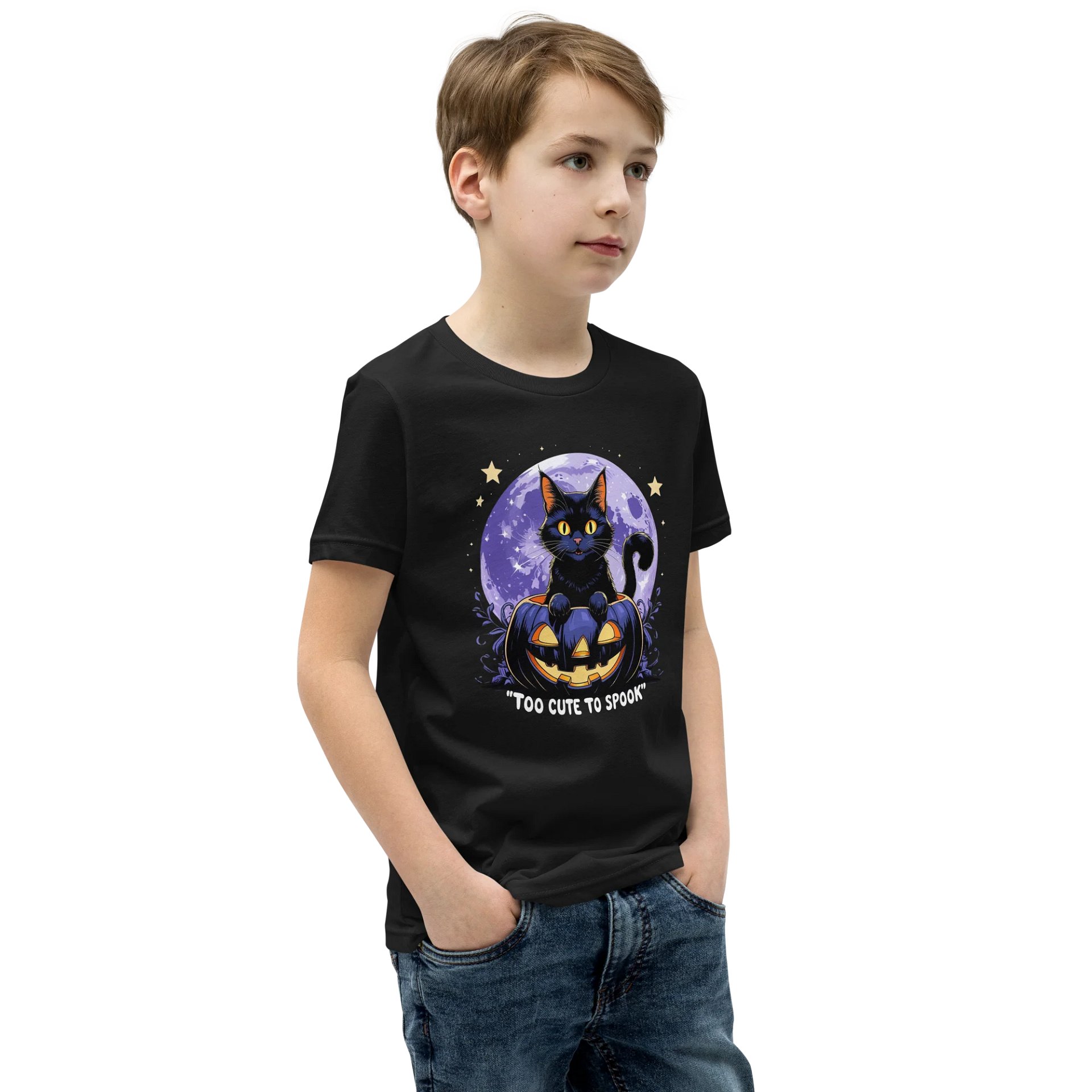 Cute Halloween Cat Kids T-Shirt product image (5)