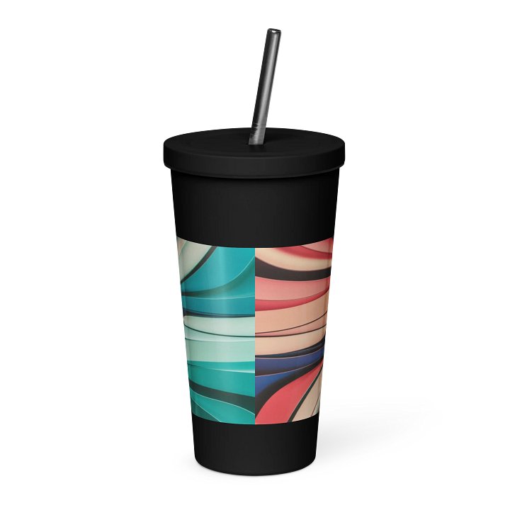 Graphic Grove 20oz Insulated Stainless Steel Tumbler with Straw - Exclusive Abstract Design product image (2)