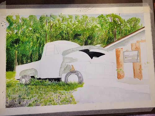 Some continued pics of a current work in progress 
.
#wip #watercolor #art #artist #truck