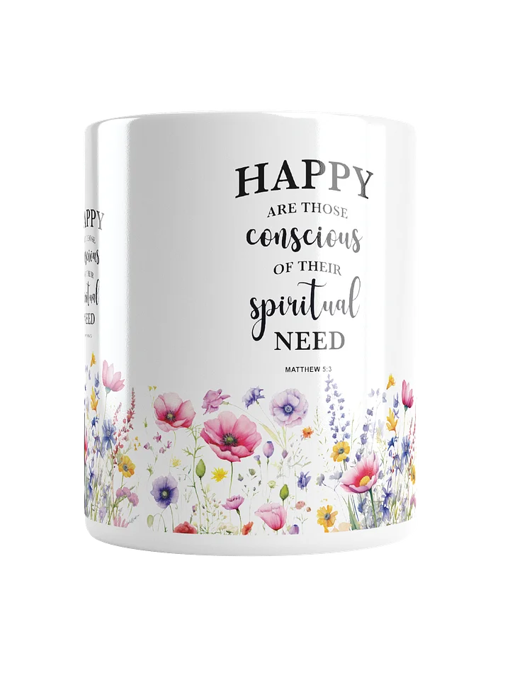 2026 Yearly Text Christian Mug – Matthew 5:3 Inspirational Floral Coffee Cup product image (1)