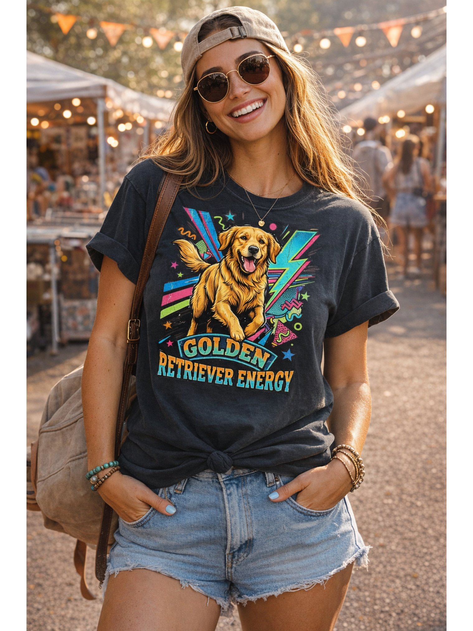 Golden Retriever Energy Comfort Colors T-Shirt – Vintage Dog Lover Shirt product image (1)