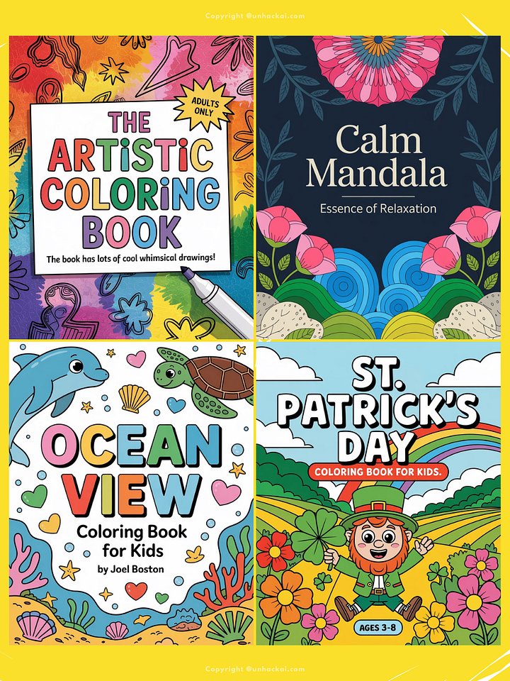 40+ Ideogram Ai Coloring Book Cover Prompts product image (2)