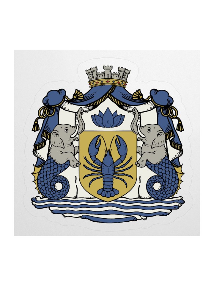 Blue Lobster Royal Arms Kiss Cut Sticker product image (1)