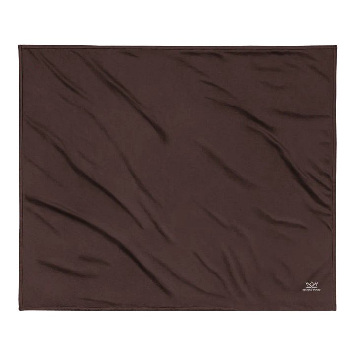Bearded Woodz Embroider Sherpa Blanket (Brown/ White) product image (2)