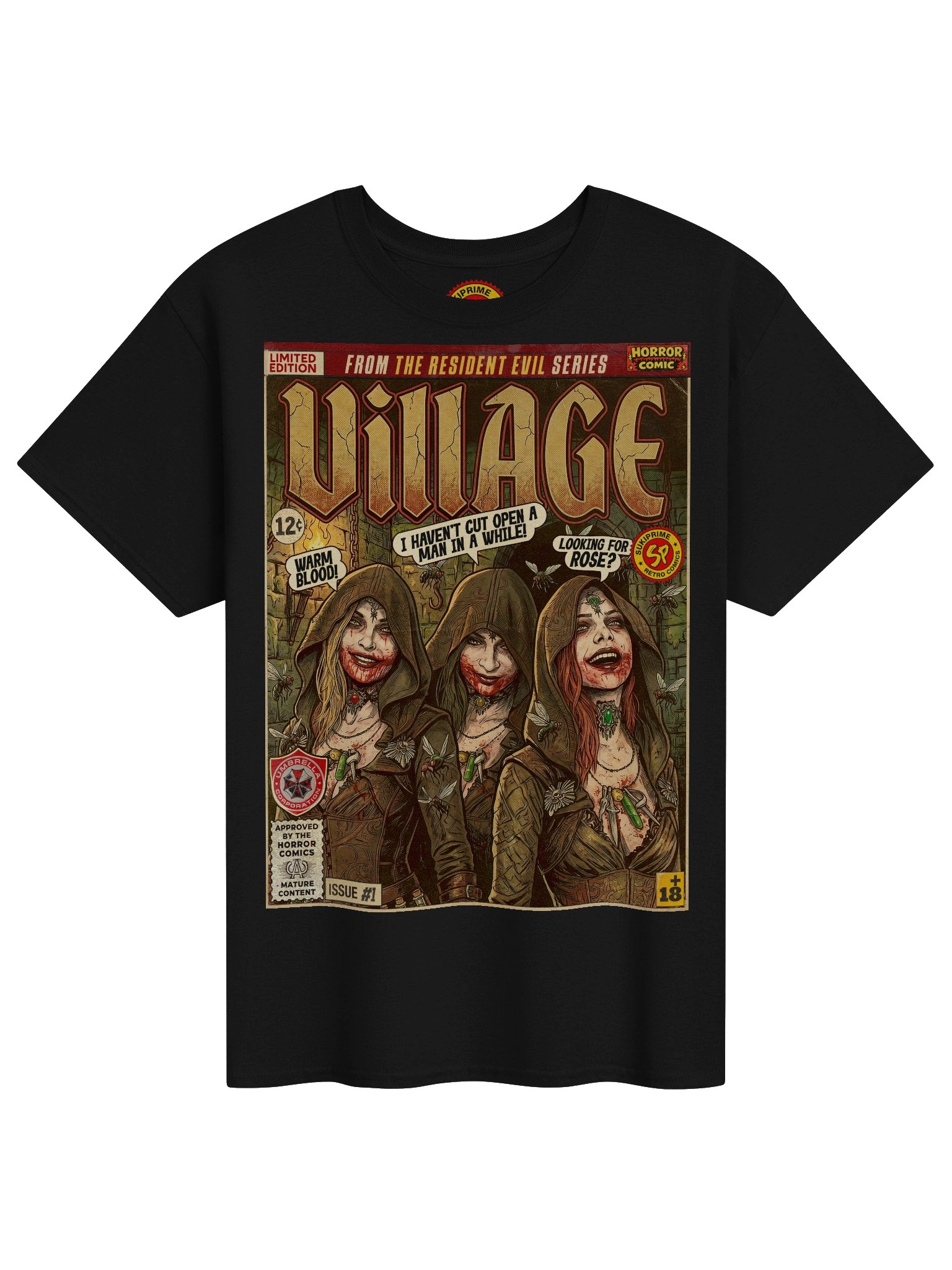 Resident Evil Village Dimitrescu Sisters Comic Art T-Shirt product image (1)
