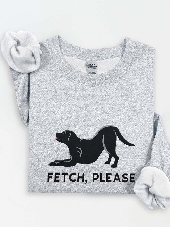 Fetch Please Sweatshirt (Embroidered) of a Labrador Retriever(Black) product image (1)