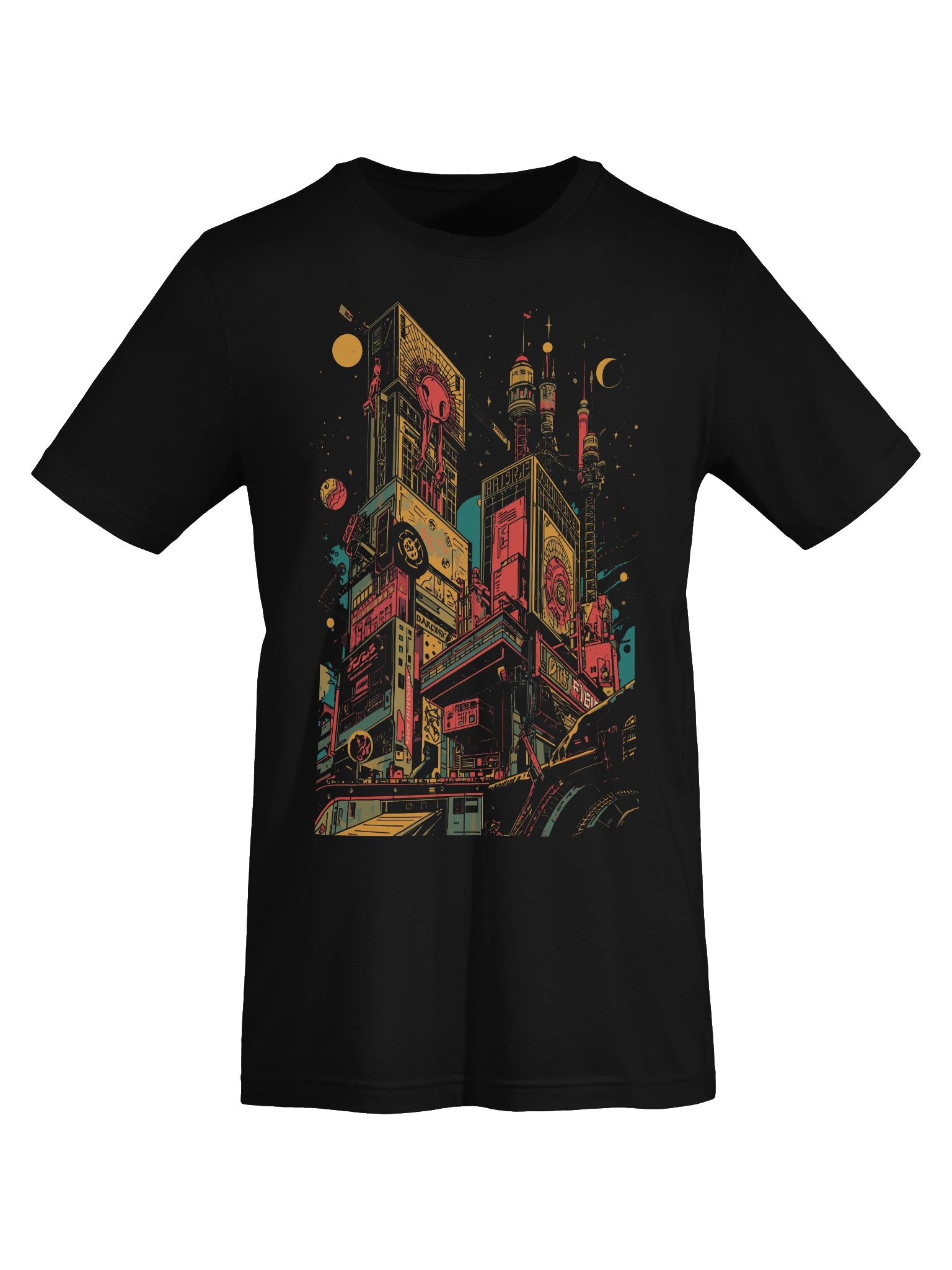 Retro-Futurist Neon Cityscape Lightweight T-Shirt product image (4)