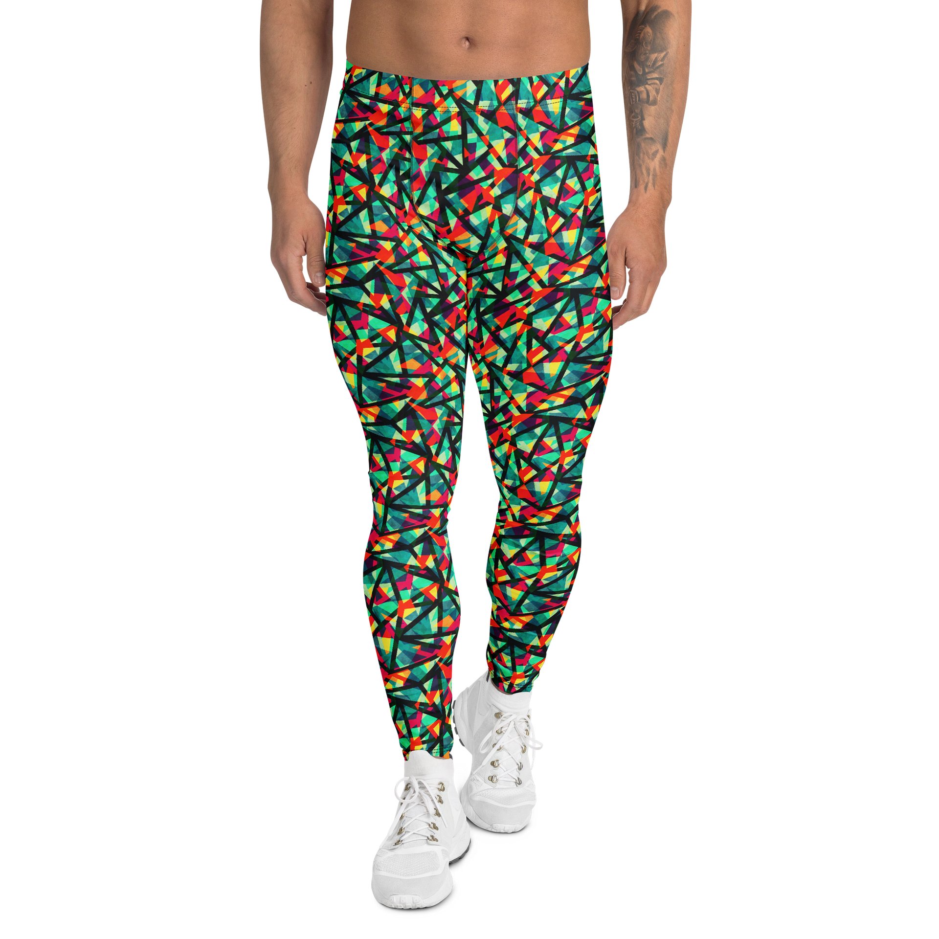 Bold Bright Men's Leggings Colorful Geometric product image (1)