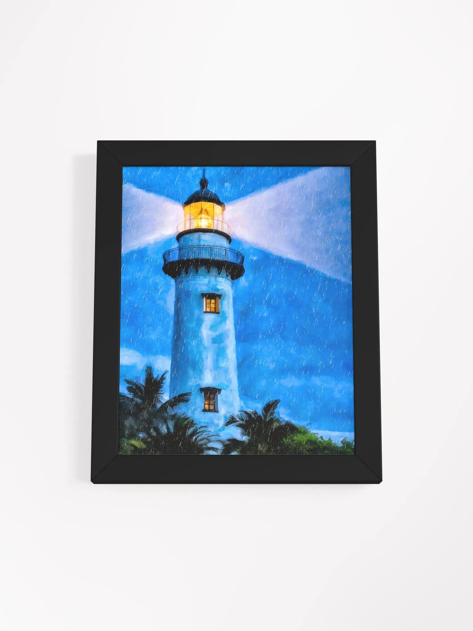St Simons Island Lighthouse At Night – Georgia Studio Framed Print product image (1)