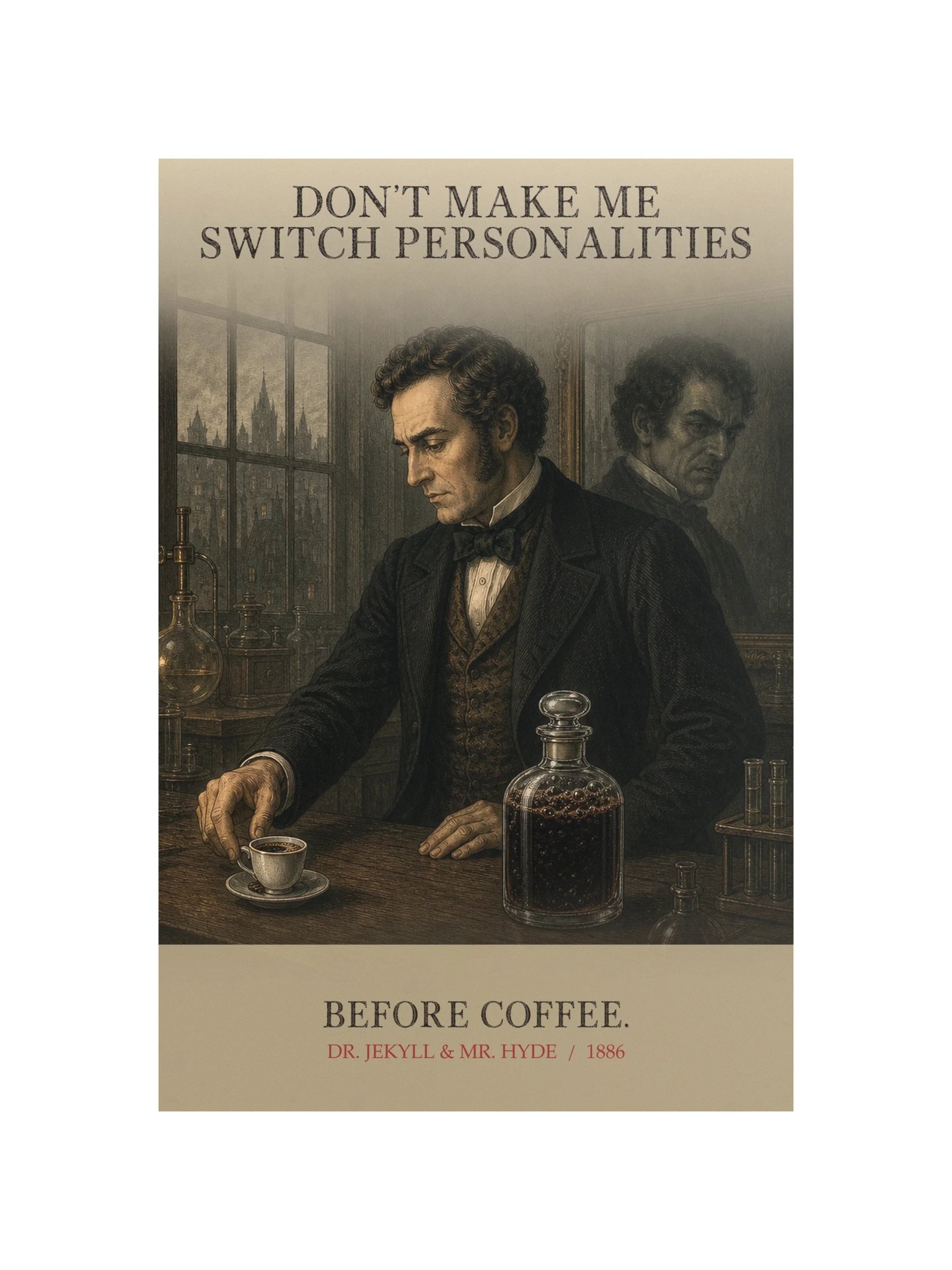Personalities Before Coffee -- The Strange Case of Dr Jekyll and Mr Hyde Art Print product image (12)