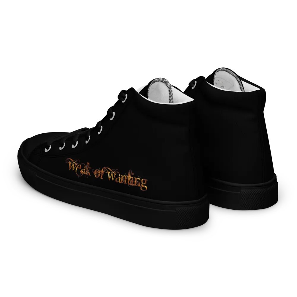 Weak Of Wanting Men's High Top Canvas Fire Logo Shoes product image (3)