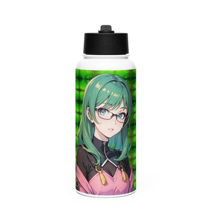 (Green WAIFU) K Stainless Steel Water Bottle with a Straw Lid product image (1)