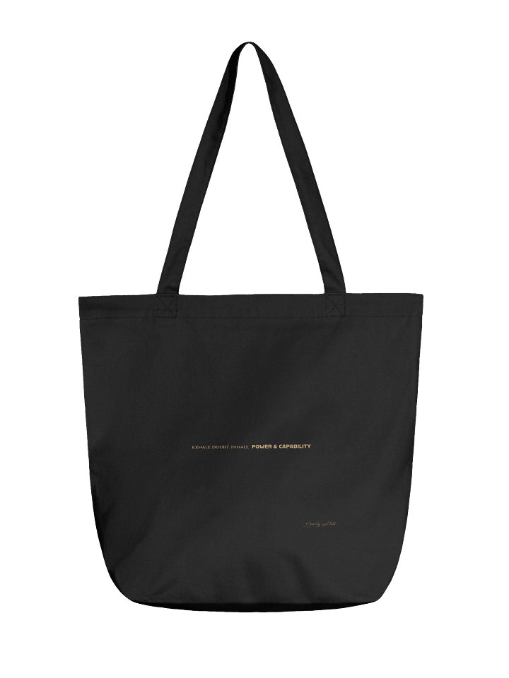 Soully Mine- GOLD PRINT Exhale, Inhale Tote Bag in Black product image (2)