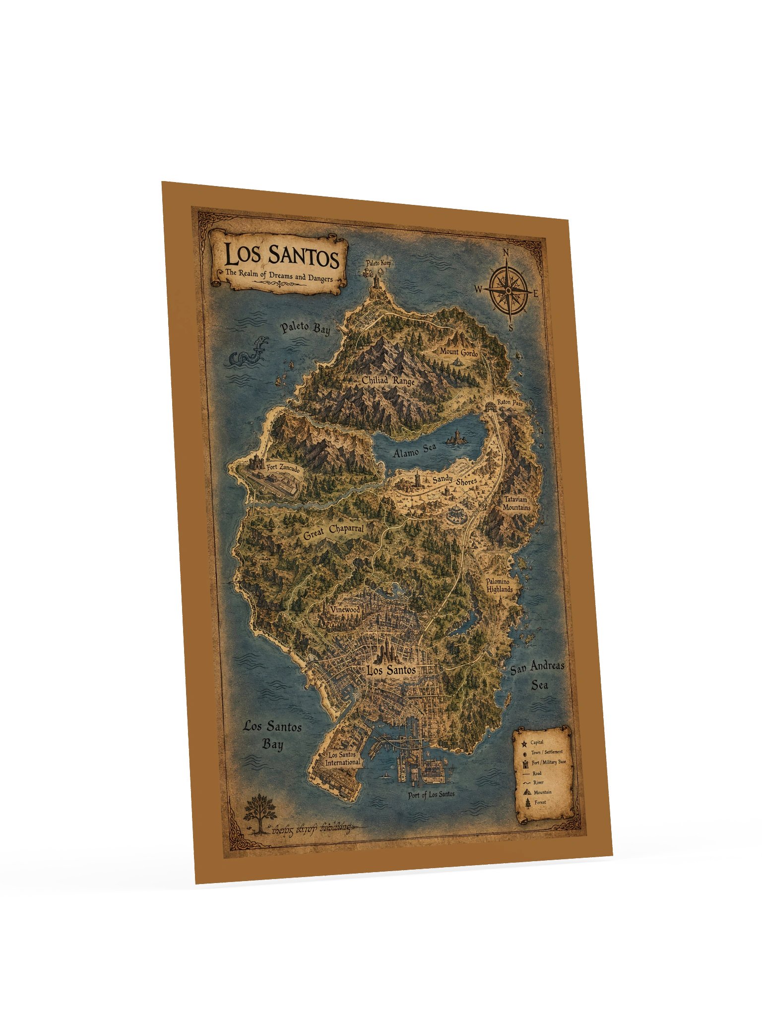 GTA V Map Poster – Los Santos Map Wall Art | Grand Theft Auto V Gaming Room Decor product image (22)