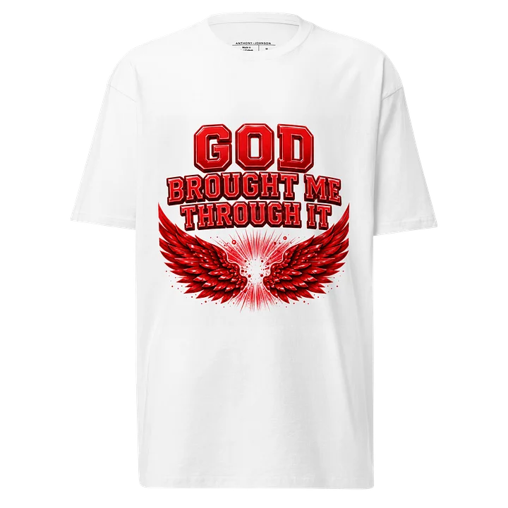 God Brought Me Through It White Tee — Red Wings Real Survivor Edition product image (1)