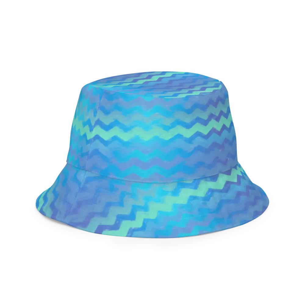 Blue Ocean Bokeh and Mermaid Stripe Bucket hat product image (11)