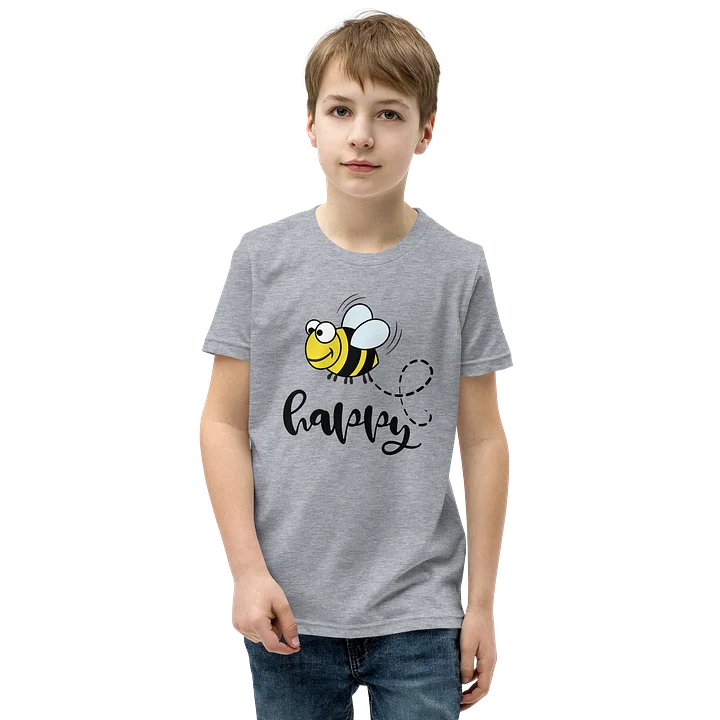 Happy Bee Kids T-Shirt | Cute Bumblebee Graphic Unisex Youth Tee product image (1)