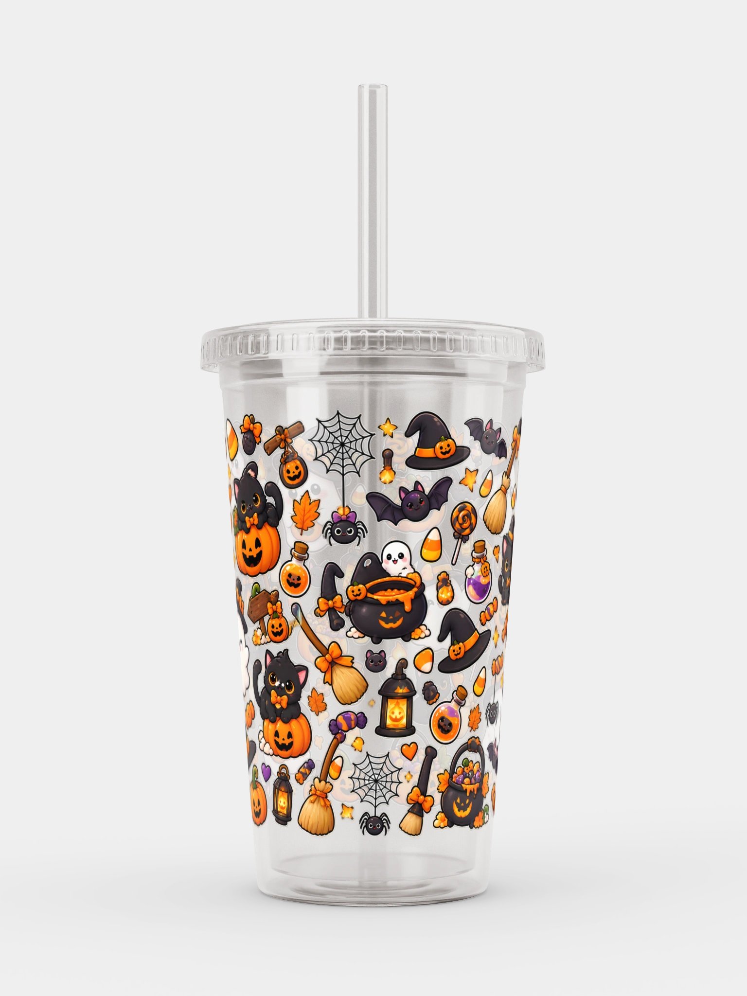Spooky Halloween Clear Dual Wall Tumbler 16 Oz (473 ml) product image (1)
