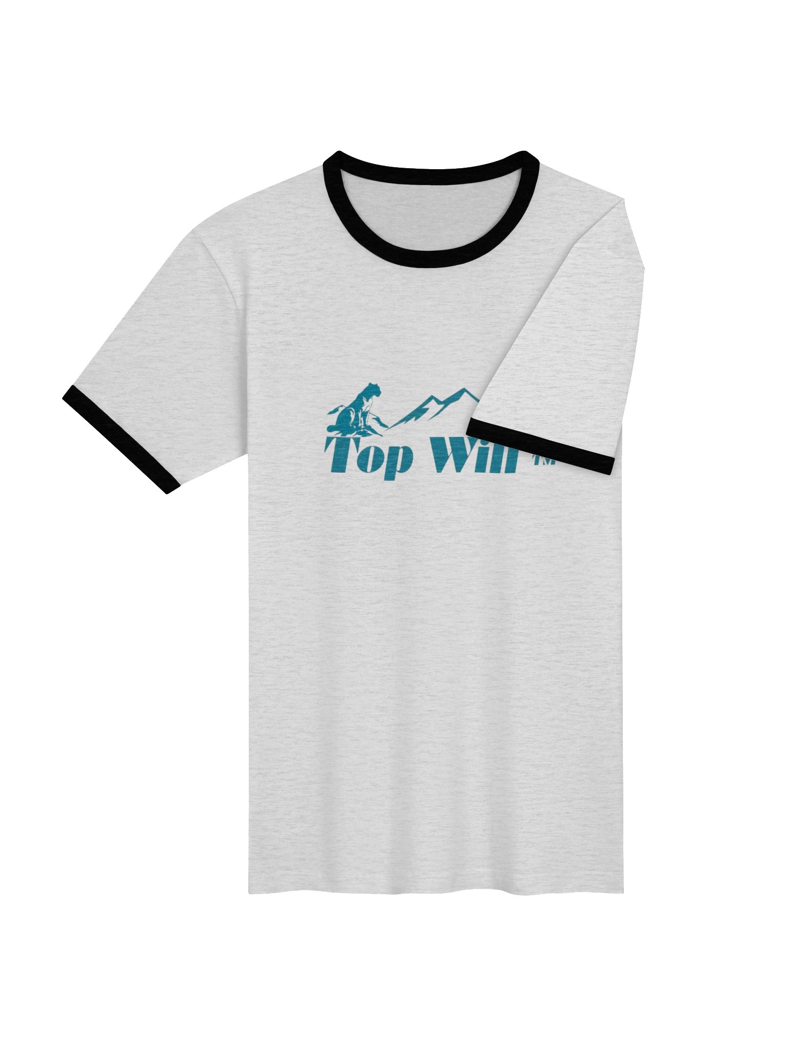 Top Will ™ Grey & Turquoise Unisex Ringer T-Shirt product image (4)