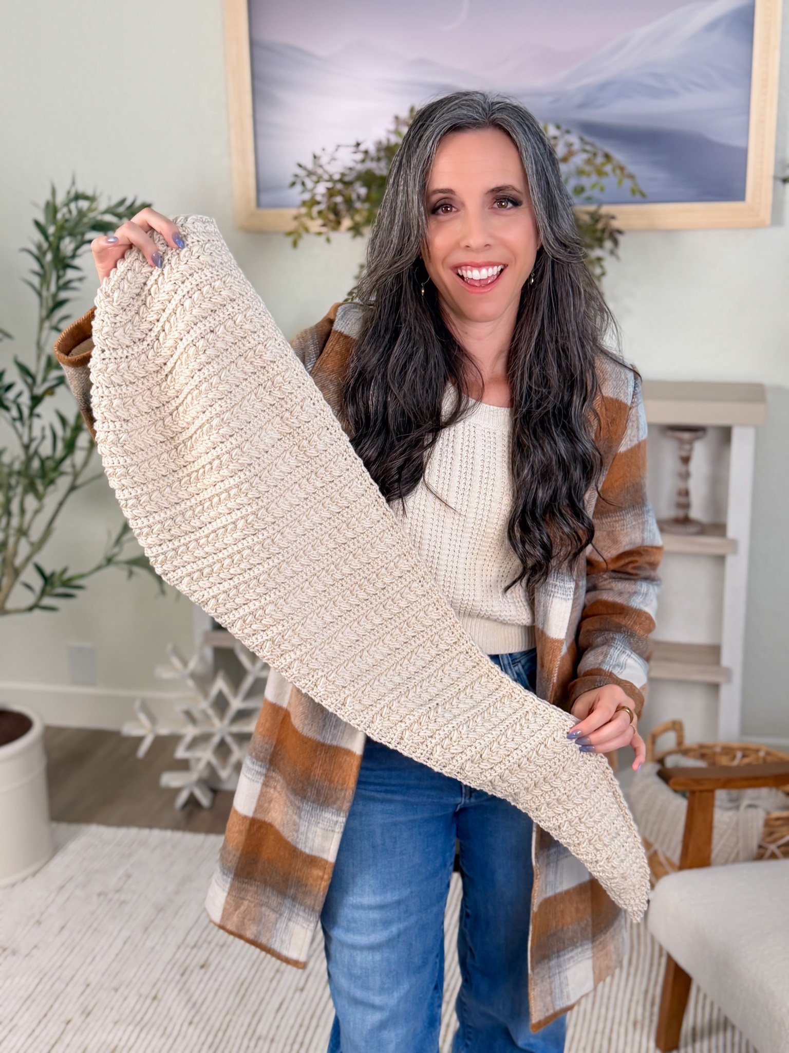 Wheat Stitch™ Crochet Hooded Scarf product image (3)