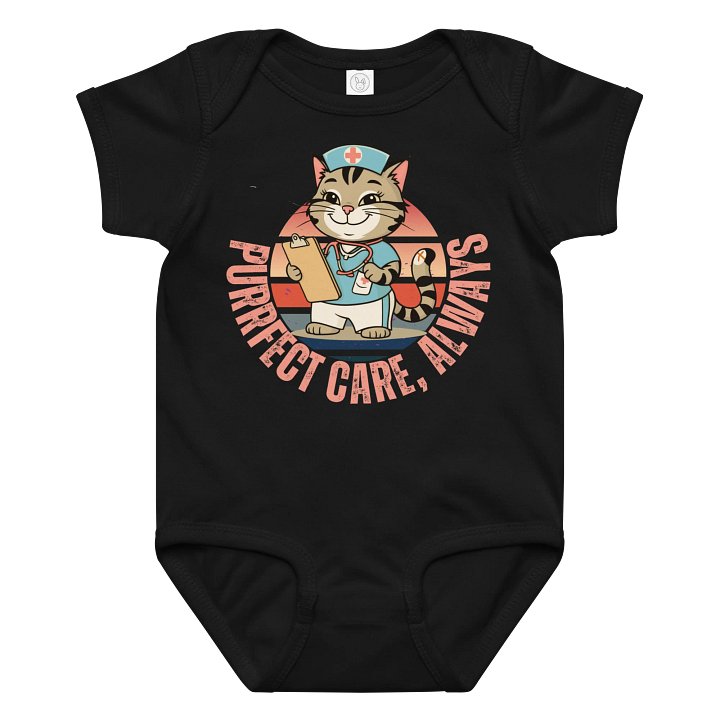 Purr-fect Care Nurse Cat Baby Bodysuit product image (2)