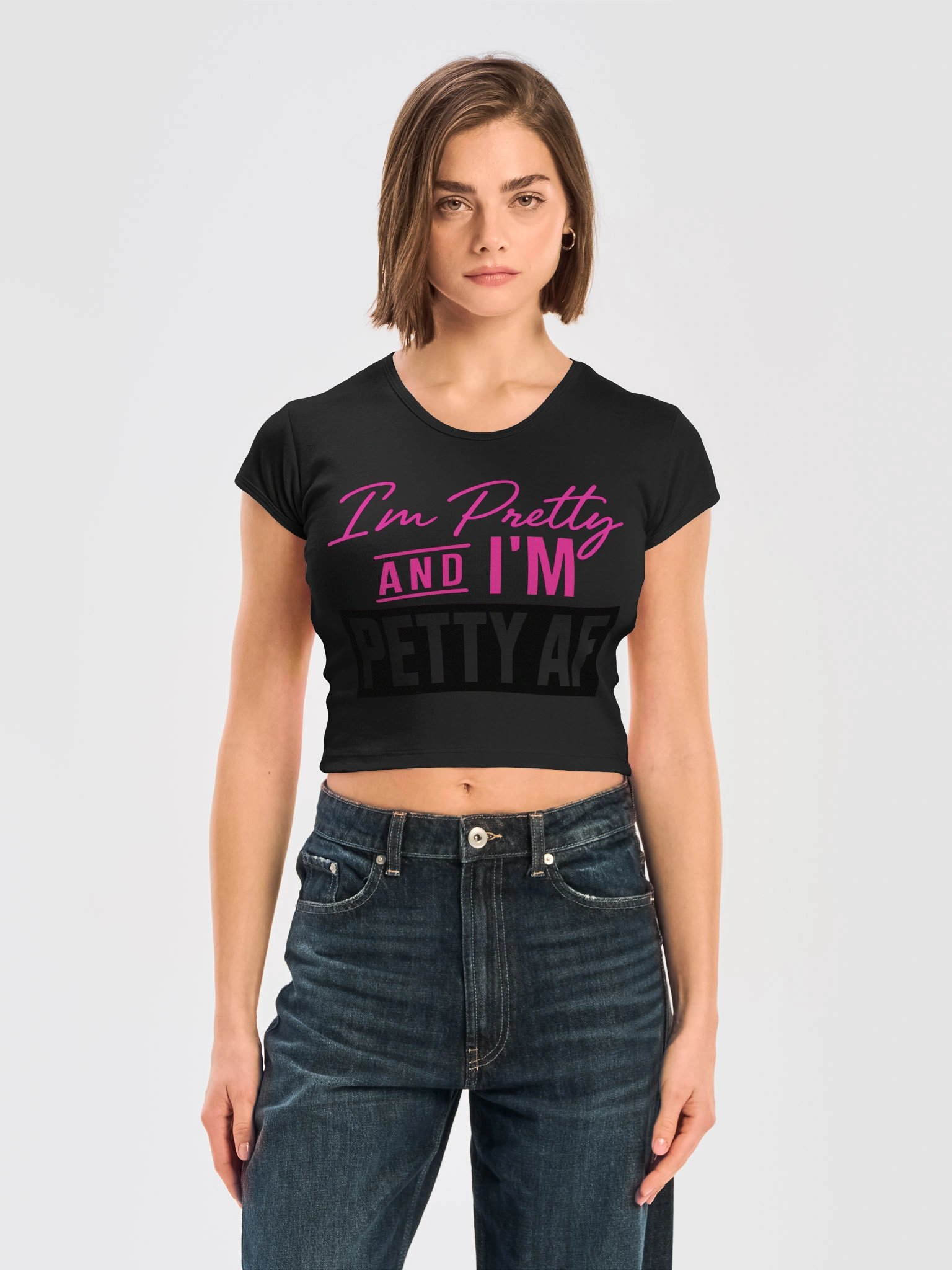 I’m Pretty And I’m Bold Pink Crop Tee product image (8)