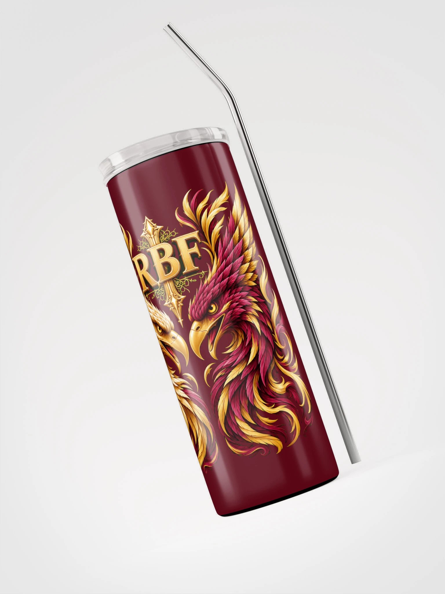 RBF Burgundy & Gold Eagle Tumbler product image (3)