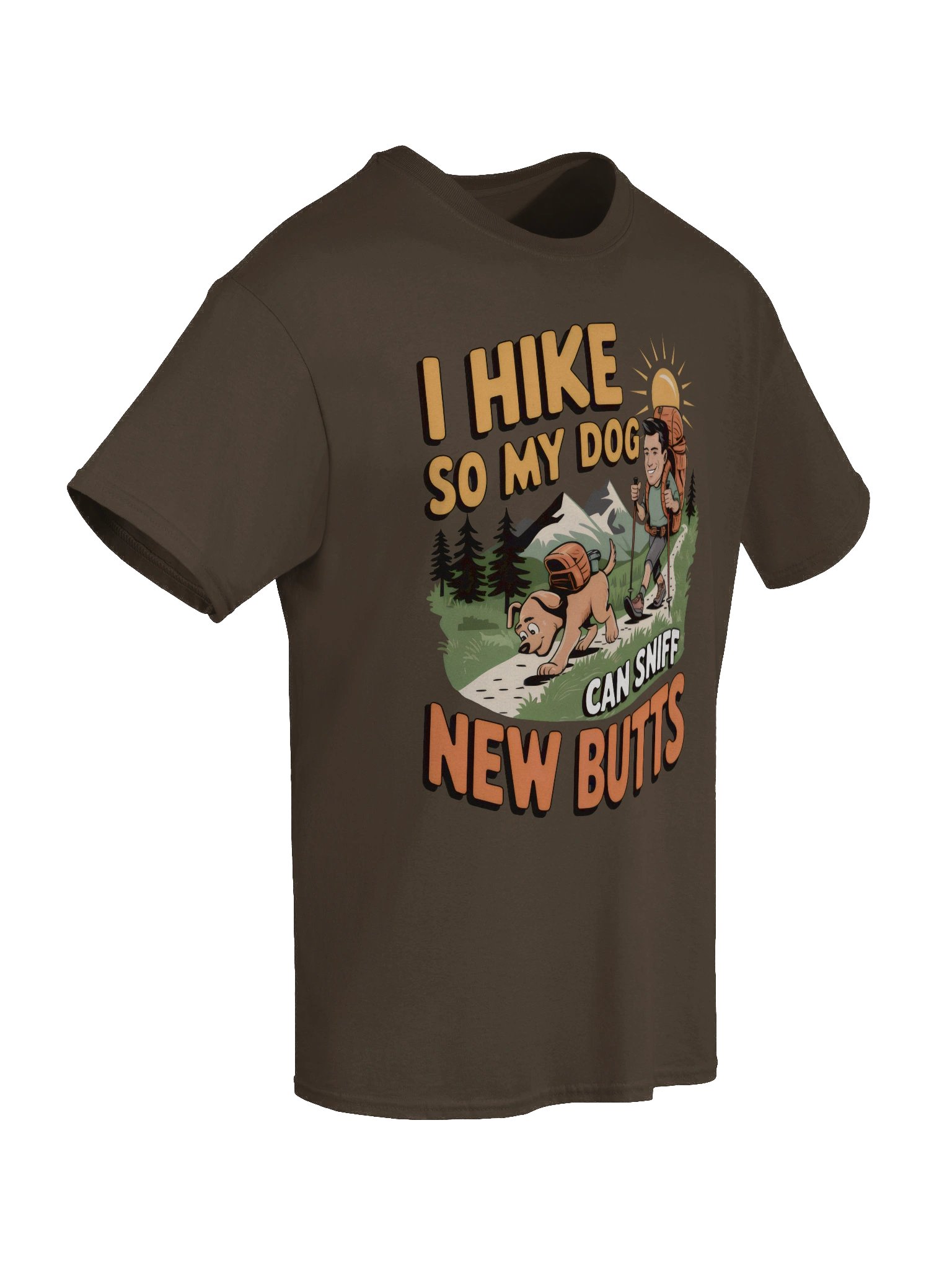I Hike So My Dog Can Sniff New Butts Dark Version Unisex Heavyweight Graphic T-Shirt product image (2)