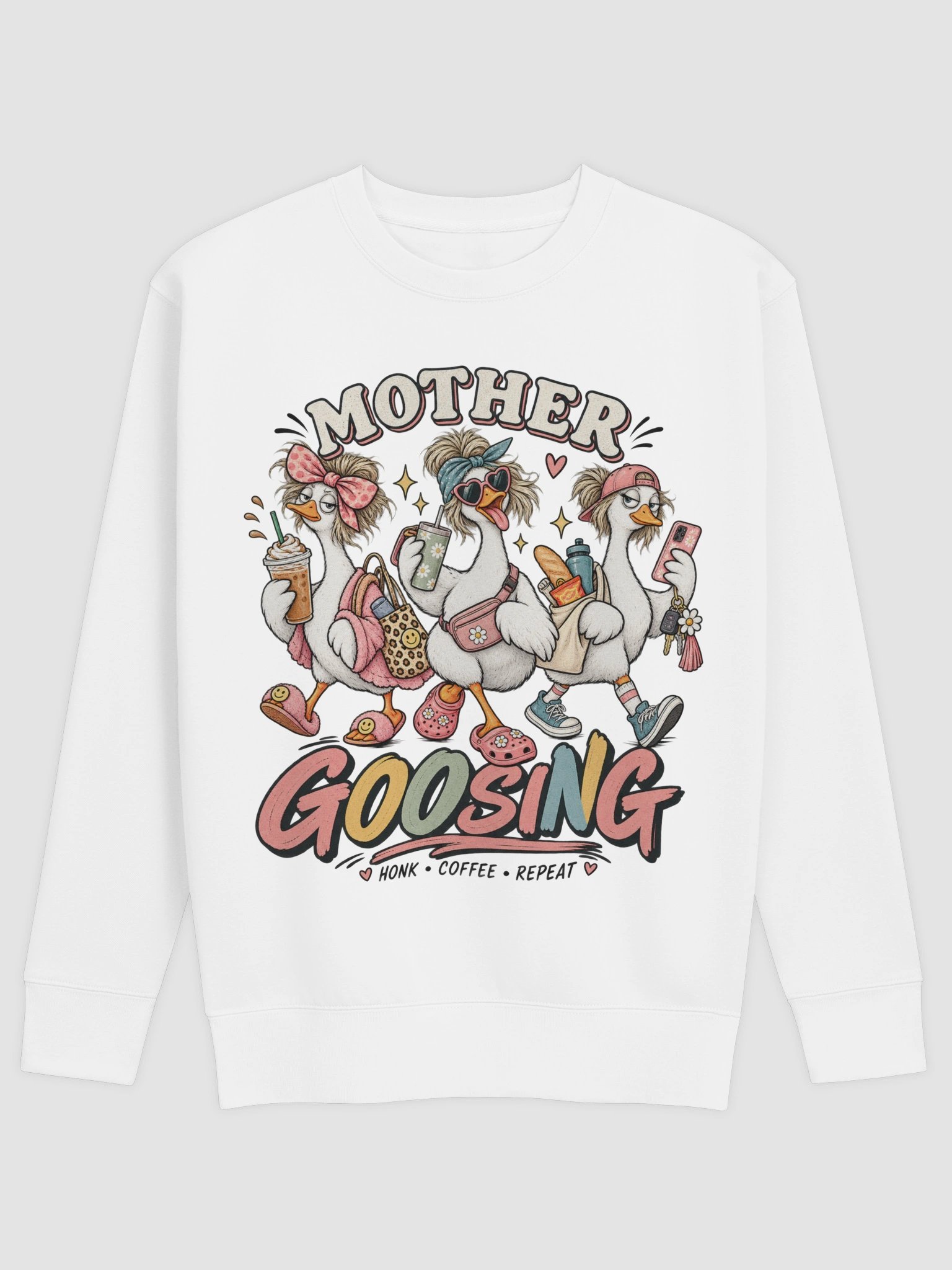 Mother GOOSING - Sarcastic Funny Mom Life Sweatshirt | Cozy Goose Parenting Pullover product image (2)