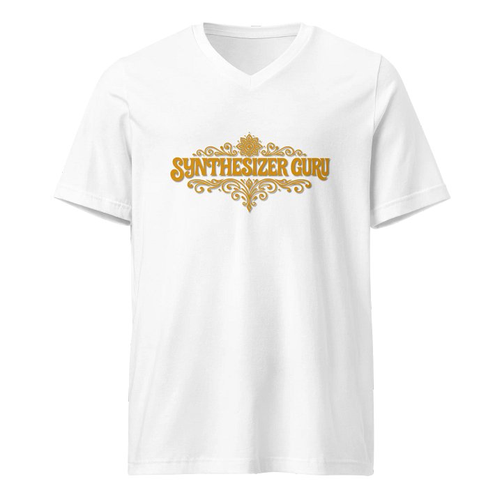 Synthesizer Guru T-Shirt V-Neck White product image (1)