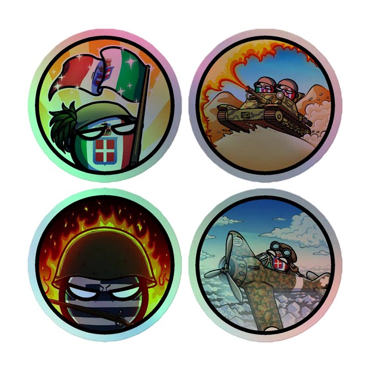 Italy in World War II Holographic Stickers product image (1)