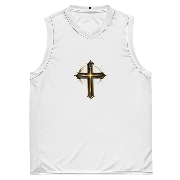 Glowing Ornate Cross Basketball Jersey product image (2)