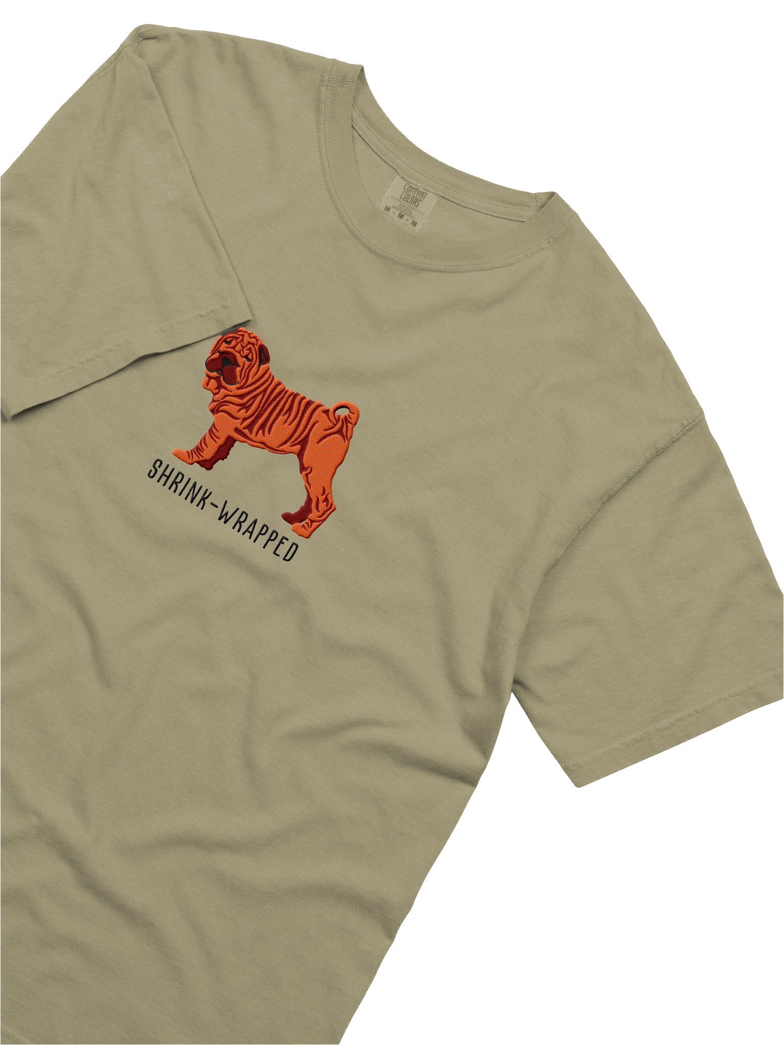 Shrink-Wrapped T-Shirt(Embroidered) of a Chinese Shar-Pei(Red) product image (8)
