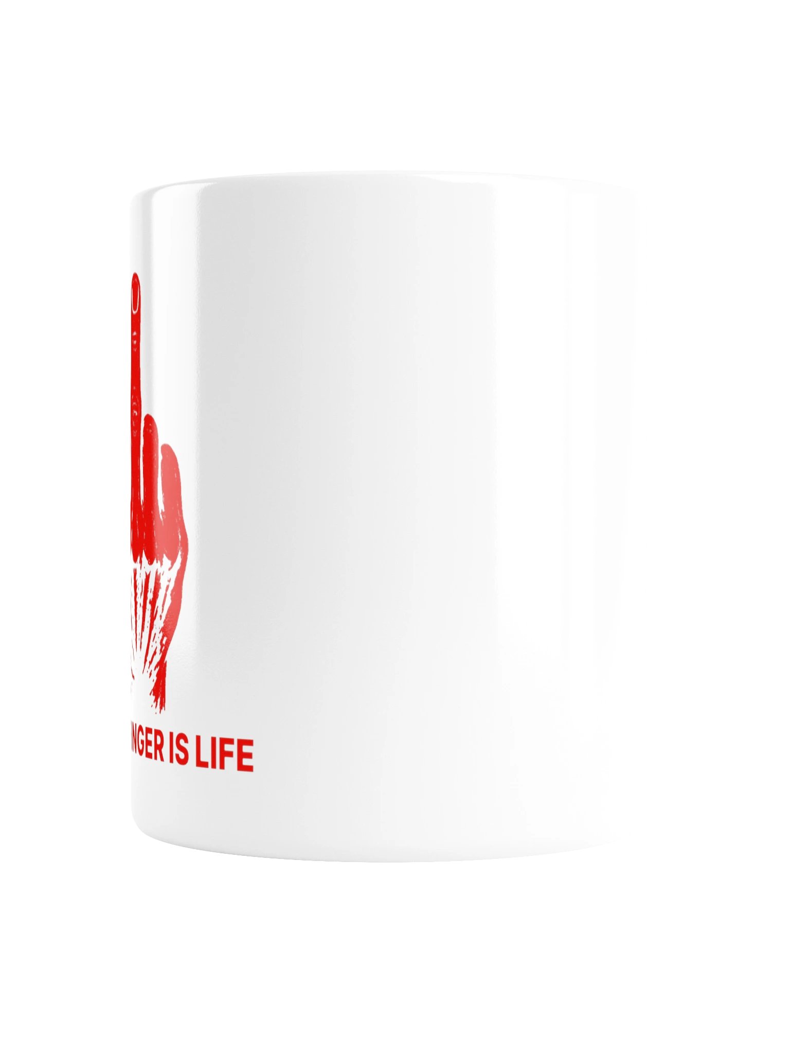 No ShopCo Middle Finger White Glossy Mug - Red Artwork product image (2)