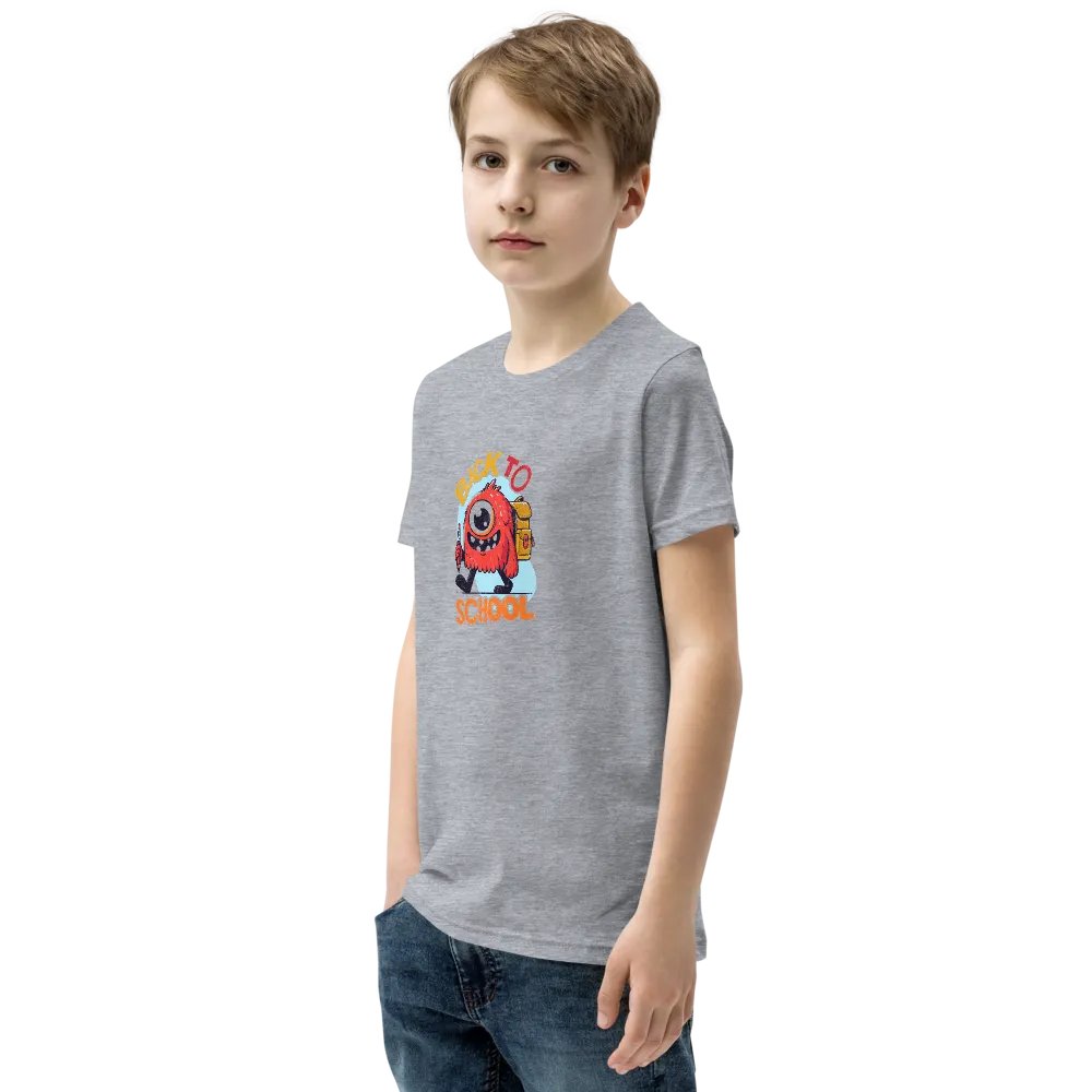 Cheerful Monster Back-to-School Youth T-Shirt product image (6)