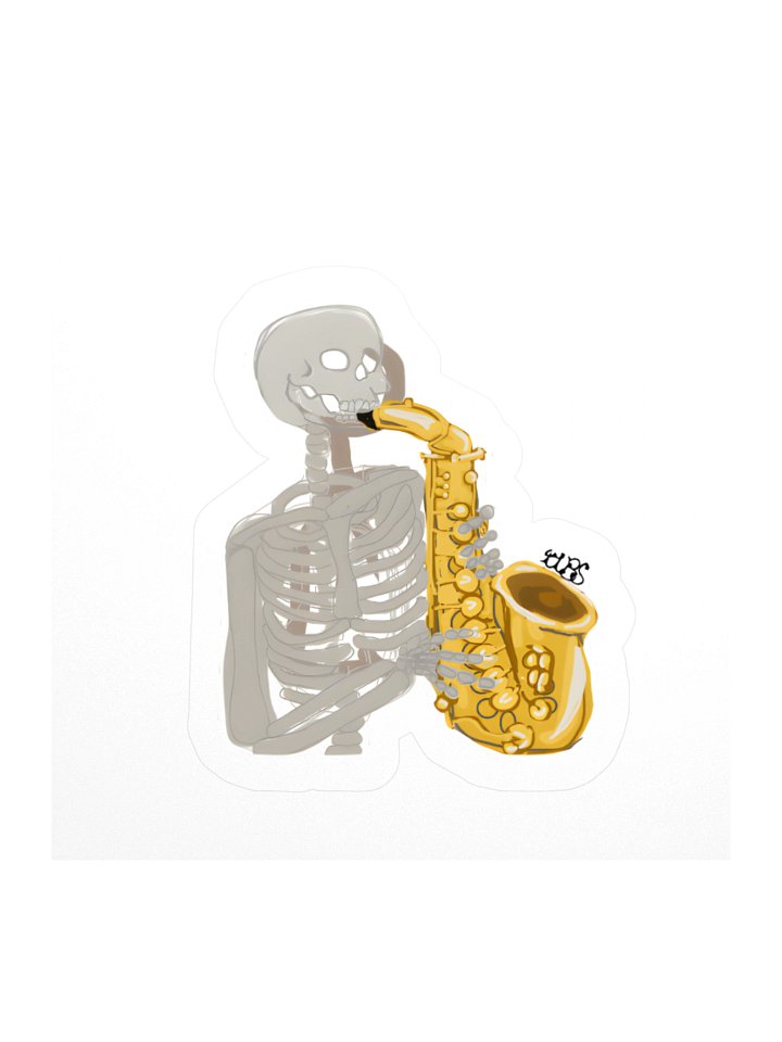 🎷💀 Jazz Skellie – The Spooky Sax Sticker product image (1)