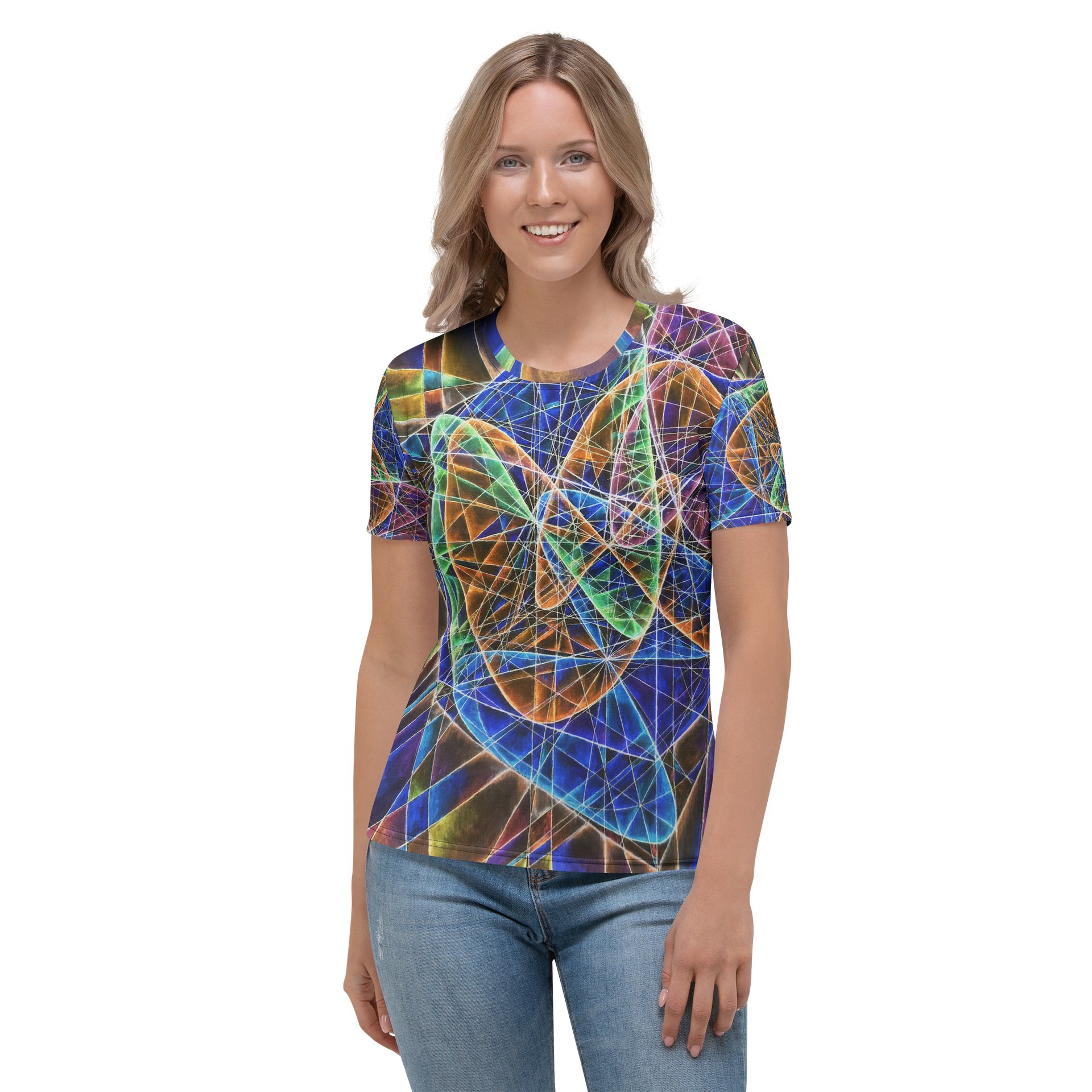 Lissajous Trilogy - Geometric Negative Art Women's Crew Neck T-Shirt product image (1)