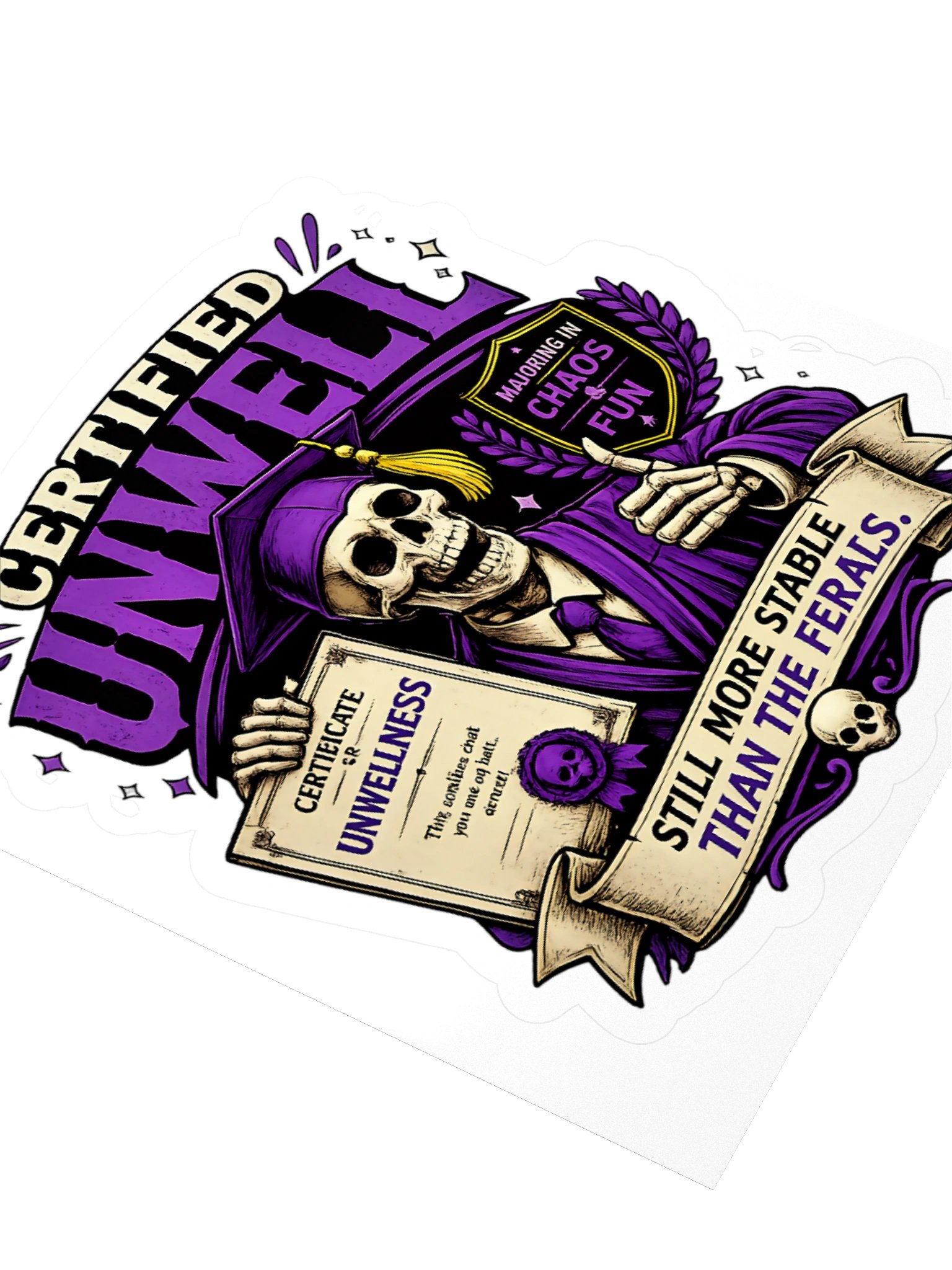 ''Certified Unwell'' Kiss Cut Stickers product image (2)