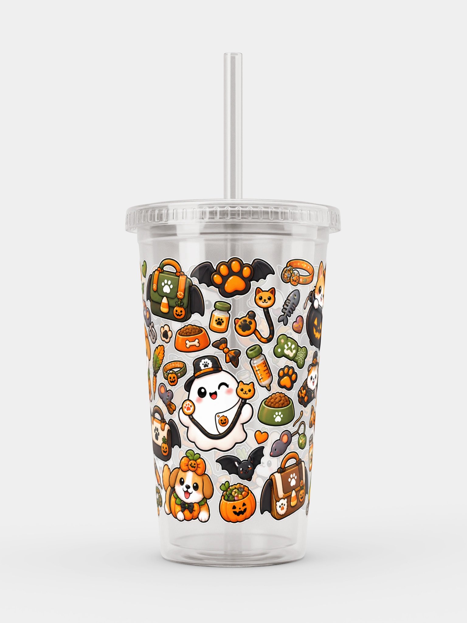 Halloween x Veterinarian Mashup Clear Wall Tumbler 16 Oz (473 ml) product image (1)